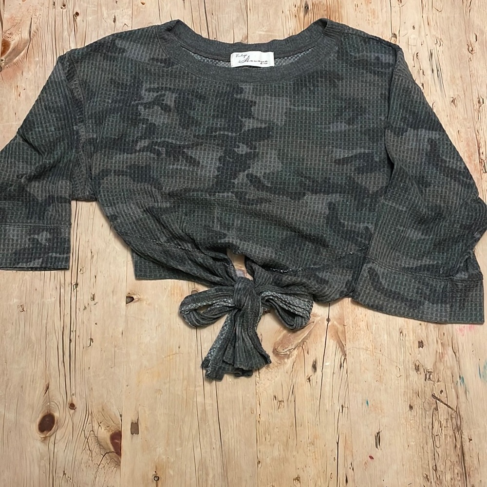 Army Green Camo Crop sweater